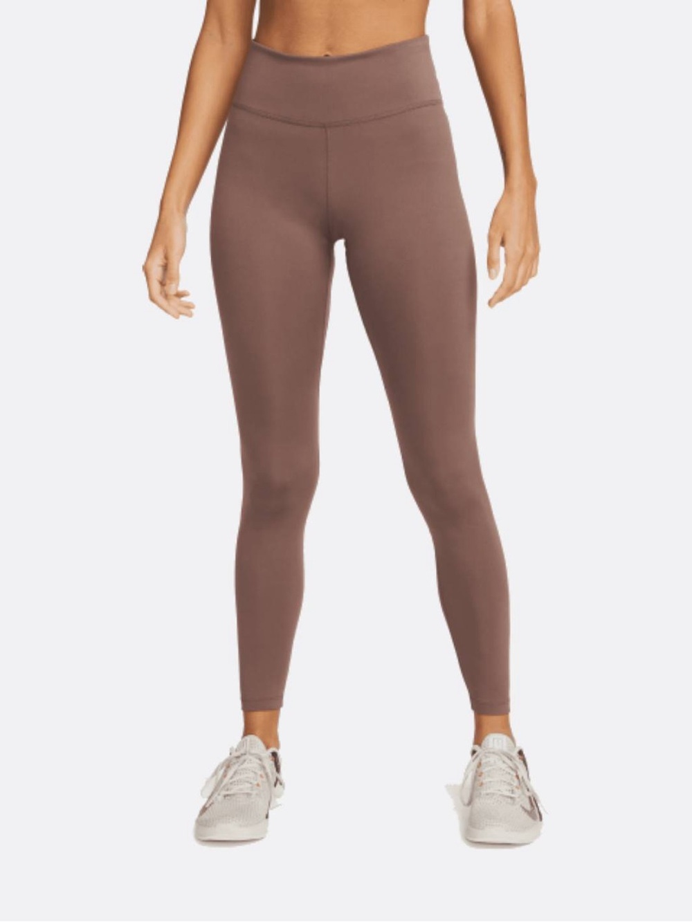 Nike One Women's Dri-FIT Mid-Rise Leggings Taupe Brown Plum Eclipse Size M